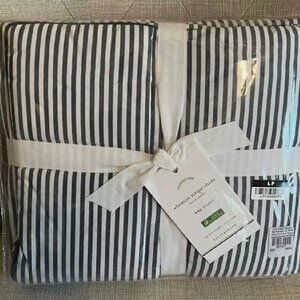 NEW 36 x 20" Pottery Barn Navy Blue KING Wheaton Stripe Sham Percale Pillow Sham